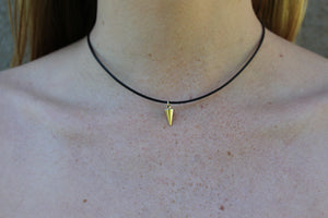 Cord Choker with Gold Horn - My Pink Hanger